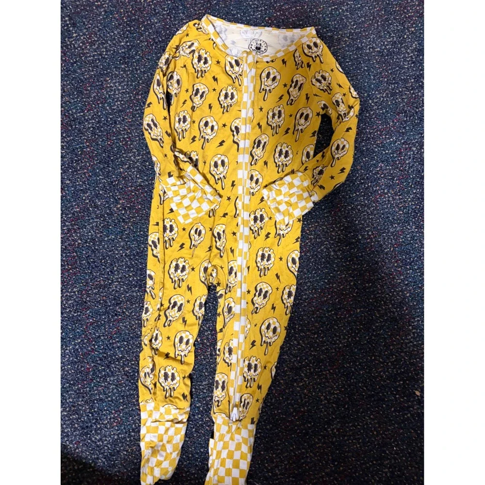 Strictly Wild Yellow Melting Smiley Face Bamboo Viscose Sleeper 6-12M